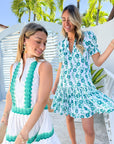 OLIPHANT Smocked Drop Mini Dress Toscana Green