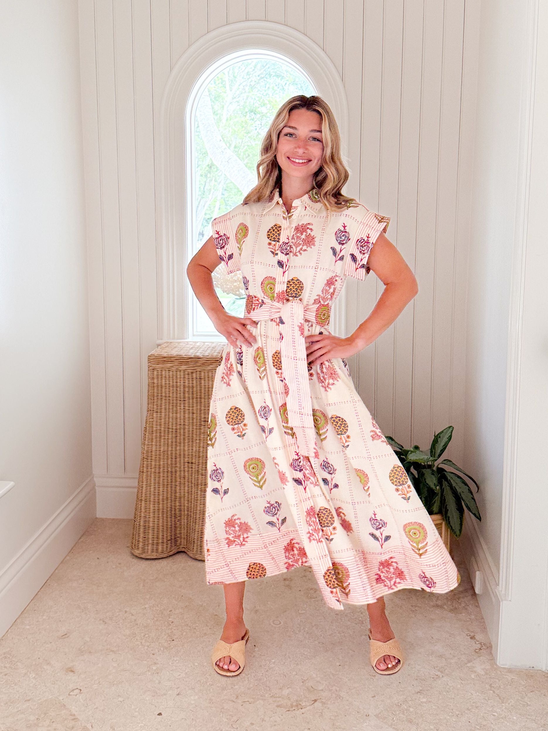 OLIPHANT Belted Shirt Dress Taormina Cream