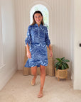 WALKER & WADE Day Tripper Dress Blue Tribal
