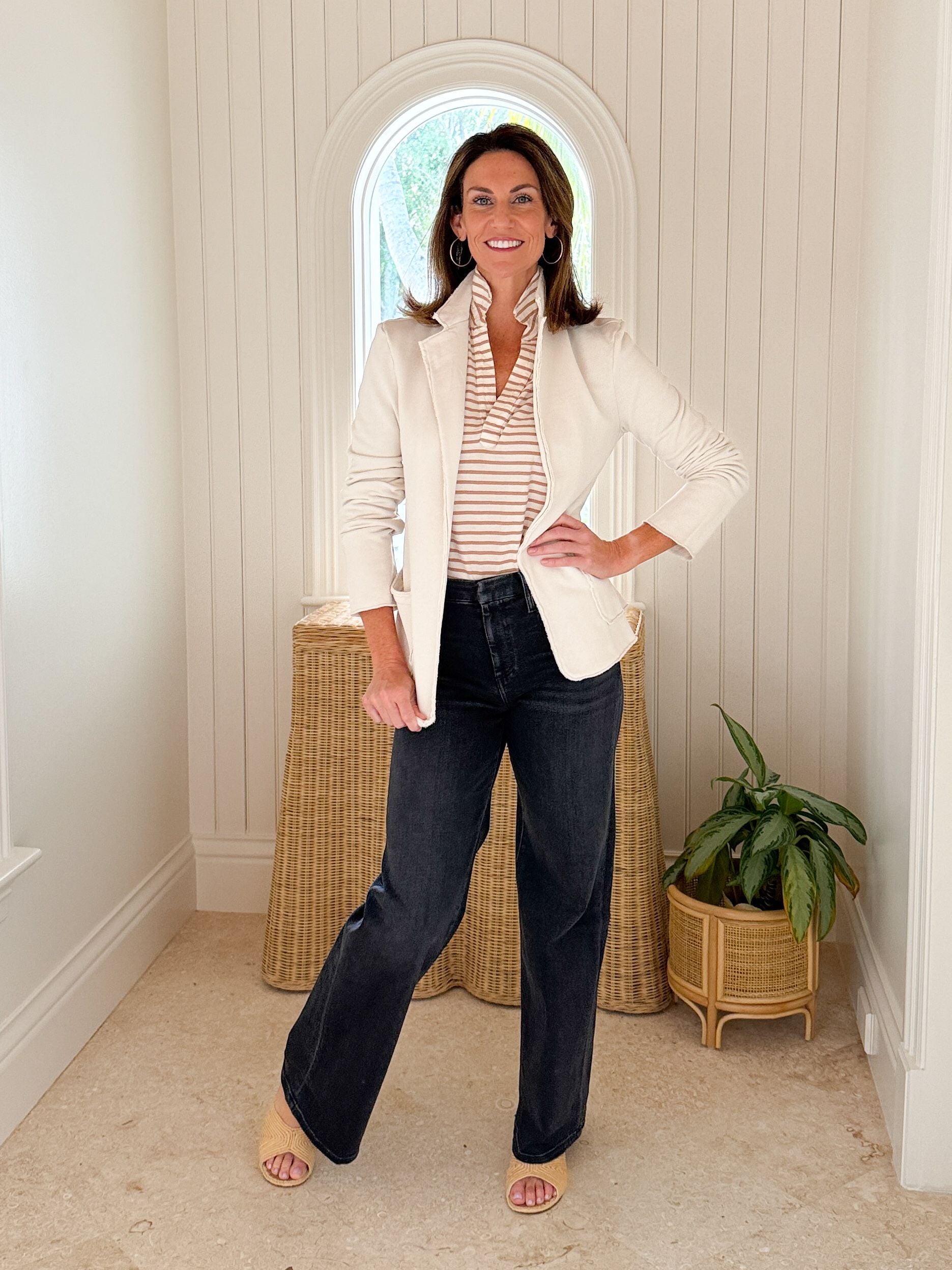 FRANK & EILEEN Dublin Blazer Vintage White Fleece