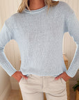 HIHO Relaxed Crew Sweater Misty Blue