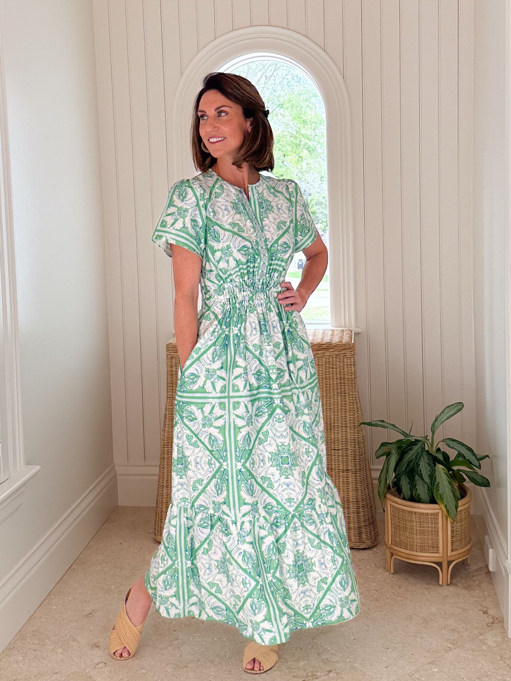 FINAL SALE SHERIDAN FRENCH Eloise Dress Meadow Zellige Tile