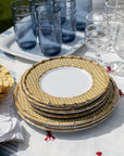 JULISKA Bamboo Caning Melamine Dinner Plate-Set/4