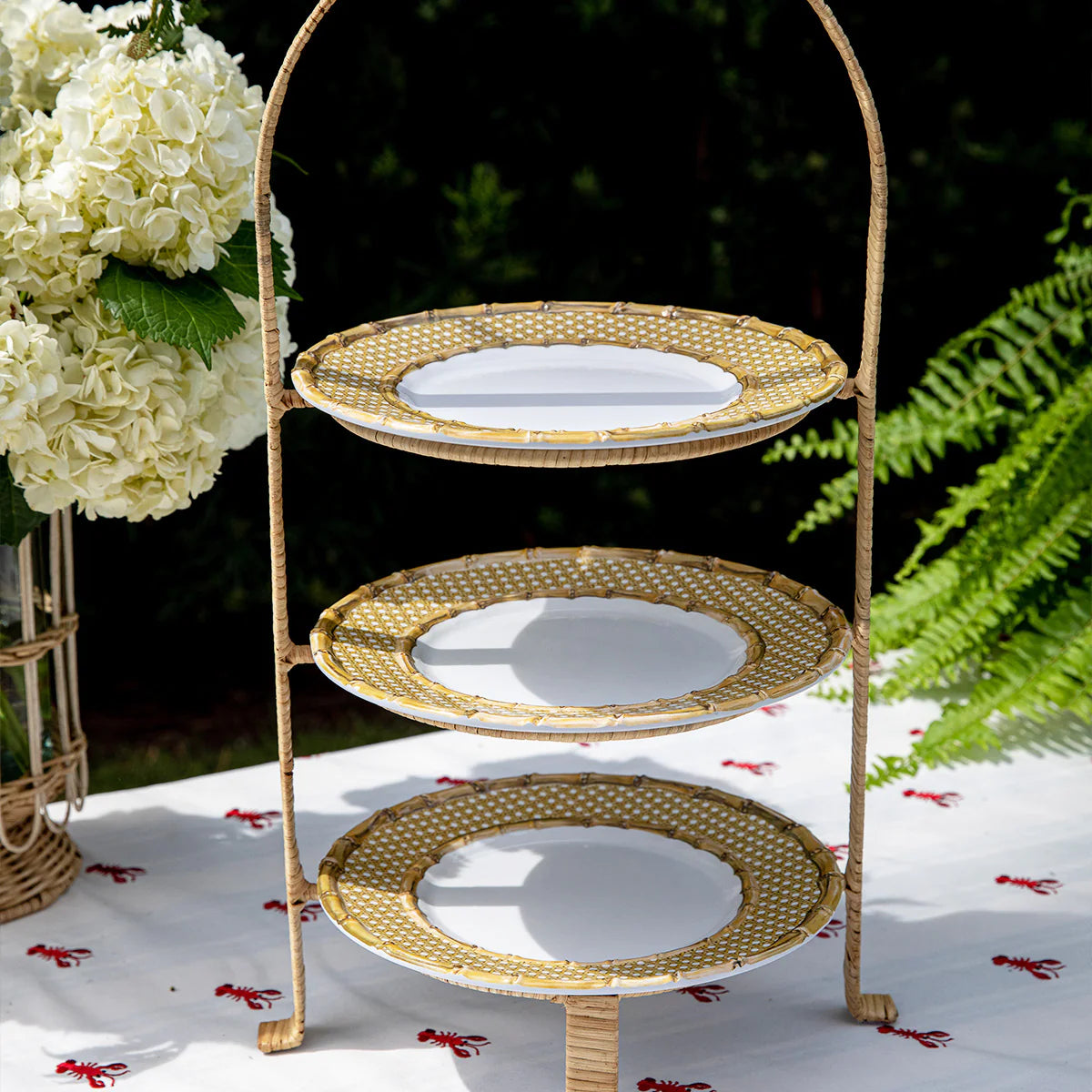 JULISKA Bamboo Caning Melamine Salad Plate-Set/4