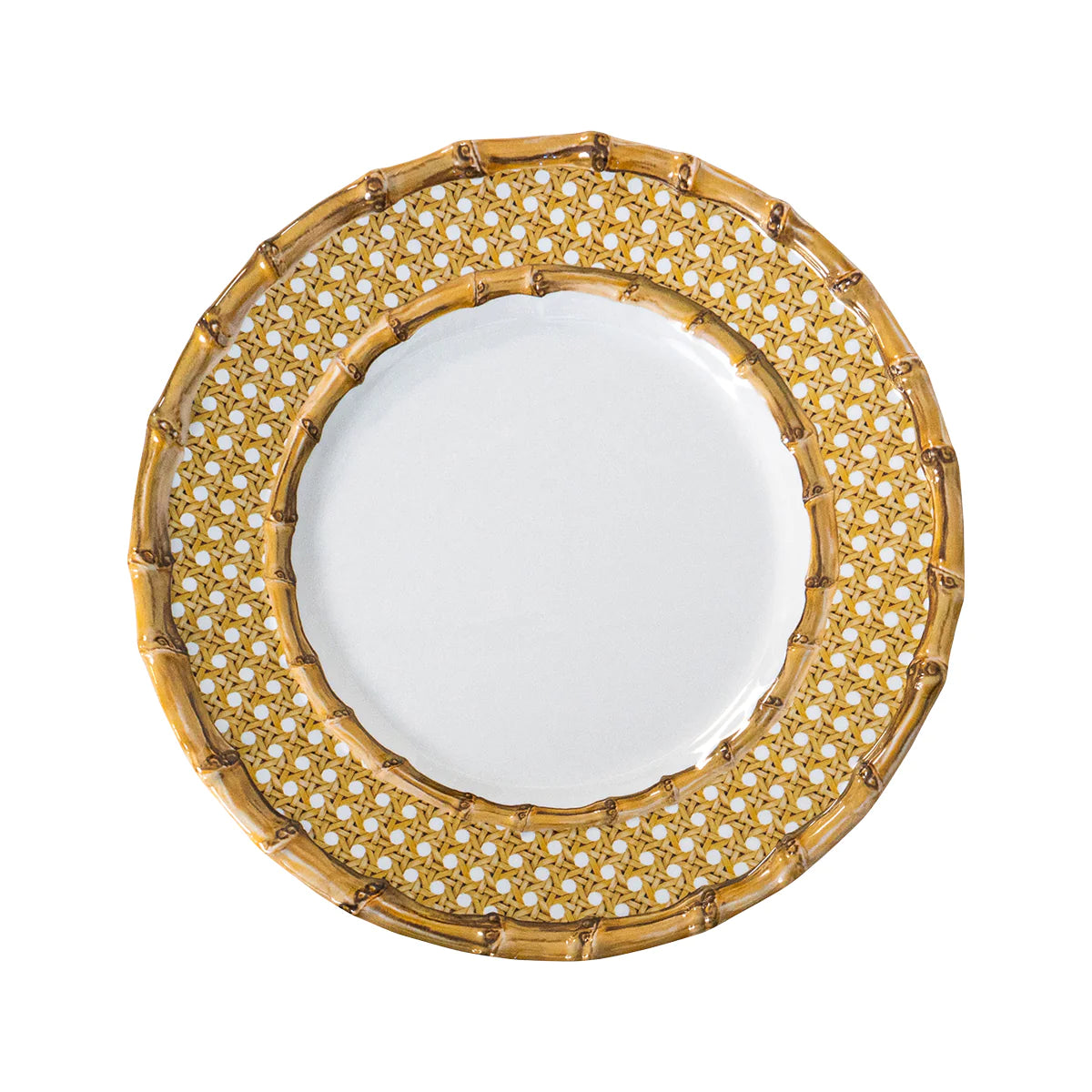 JULISKA Bamboo Caning Melamine Salad Plate-Set/4