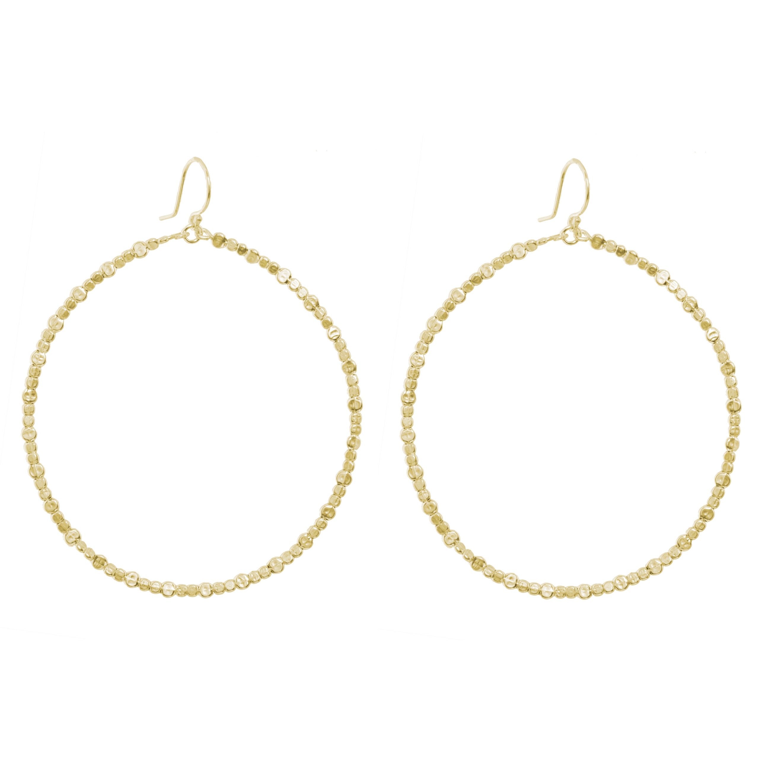 Hammered Hoops Gold Large