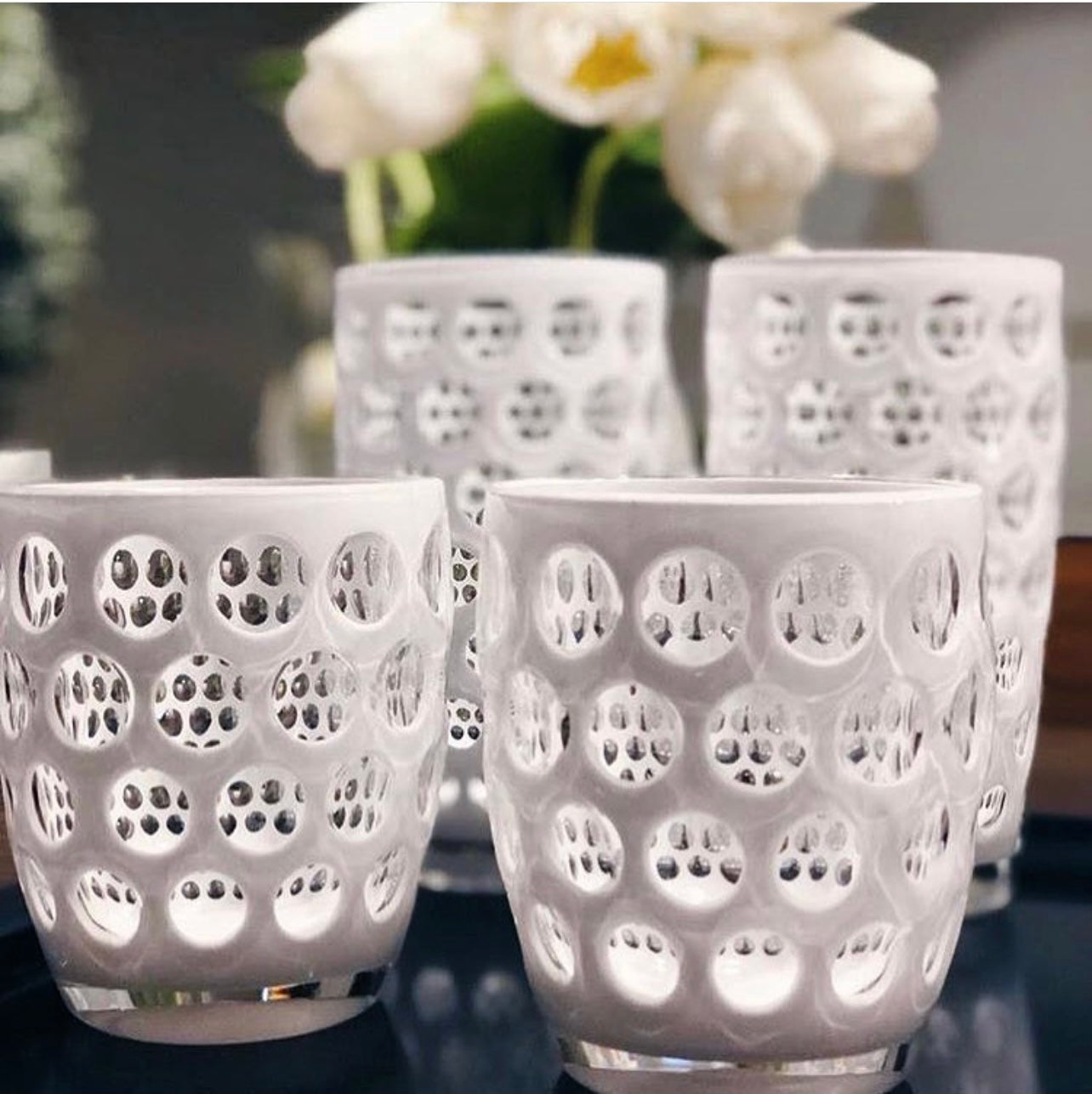 Lente Acrylic White Tumbler - Set/6