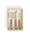 Wicker Weave Set/3 Cheese Knives