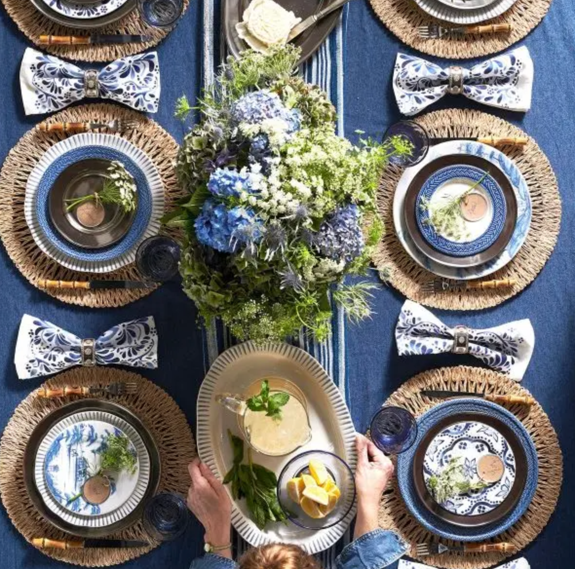JULISKA Le Panier Delft Blue Dessert/Salad Plate-Set/4