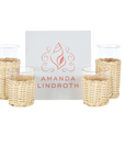 AMANDA LINDROTH Rattan Wrapped Ice Tea - Set/4