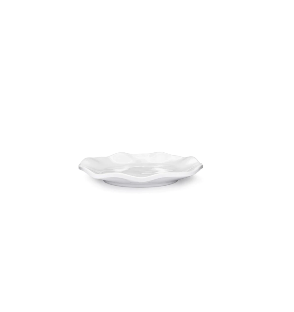 FINAL SALE Ruffle White Melamine Canape Plate-Set/4