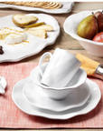 FINAL SALE Ruffle White Melamine Canape Plate-Set/4