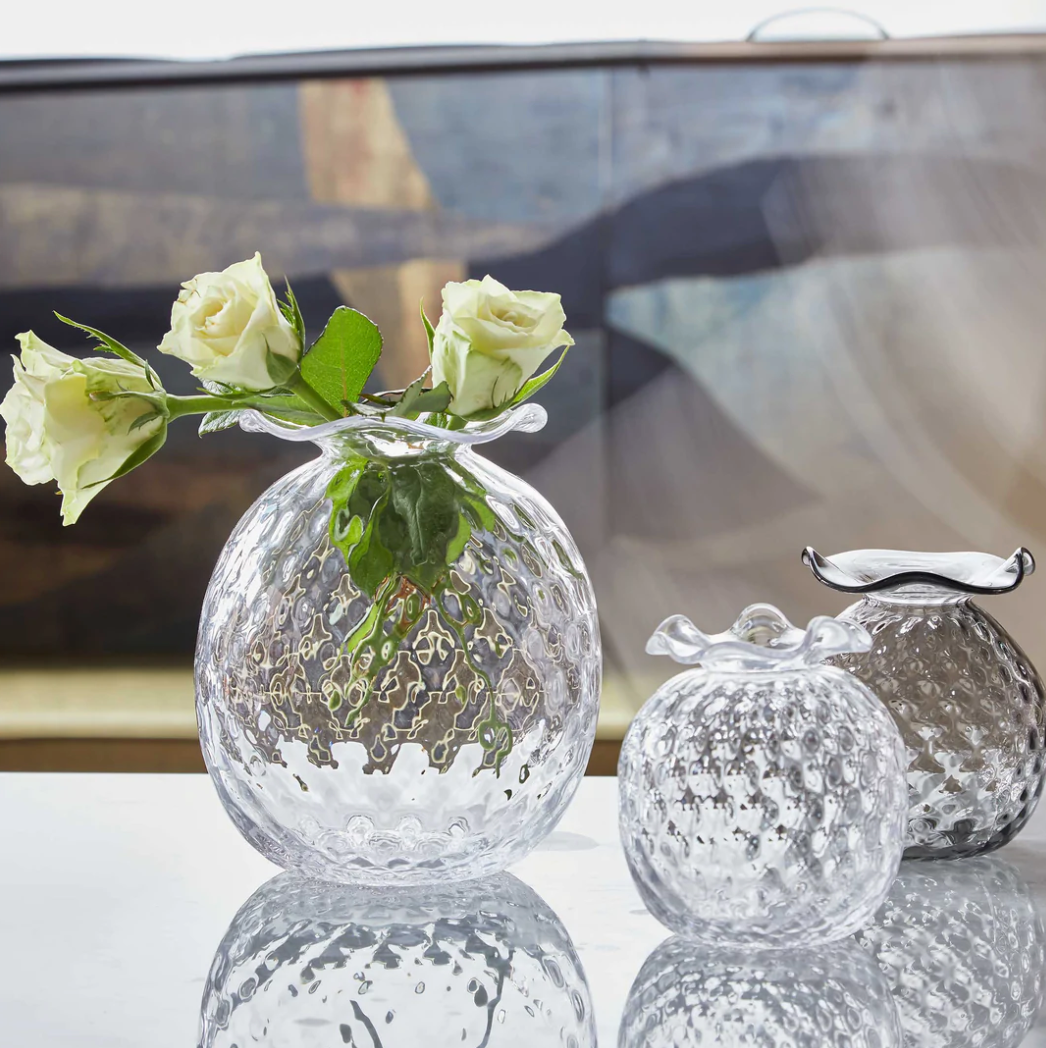 MARIPOSA Clear Pineapple Textured Bud Vase Large