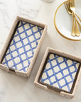 Blue Lattice Guest Napkin Set/16