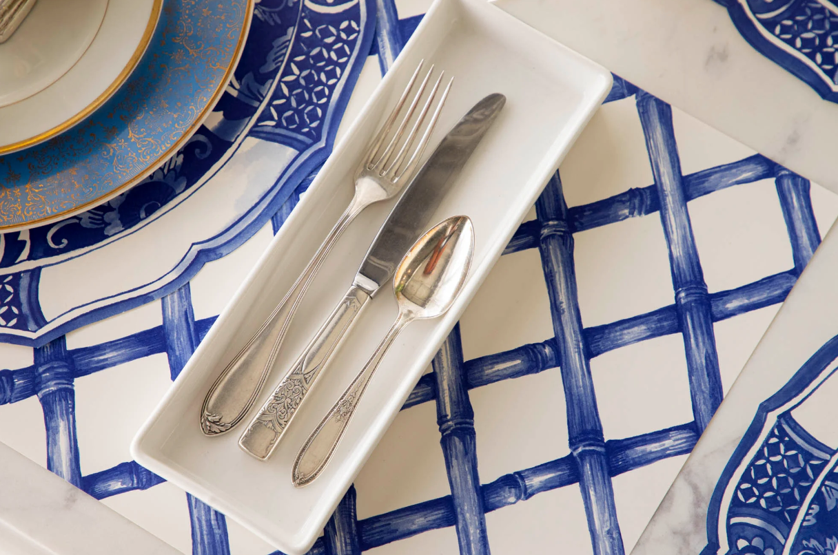 Blue Lattice Placemat Set/24