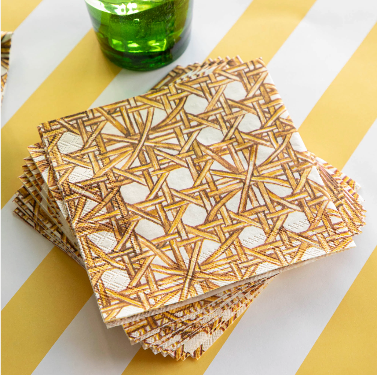 Rattan Weave Cocktail Napkin Set/20