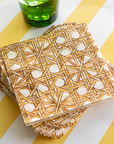 Rattan Weave Cocktail Napkin Set/20