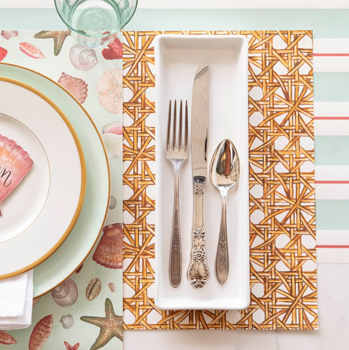 Rattan Weave Placemat Set/24
