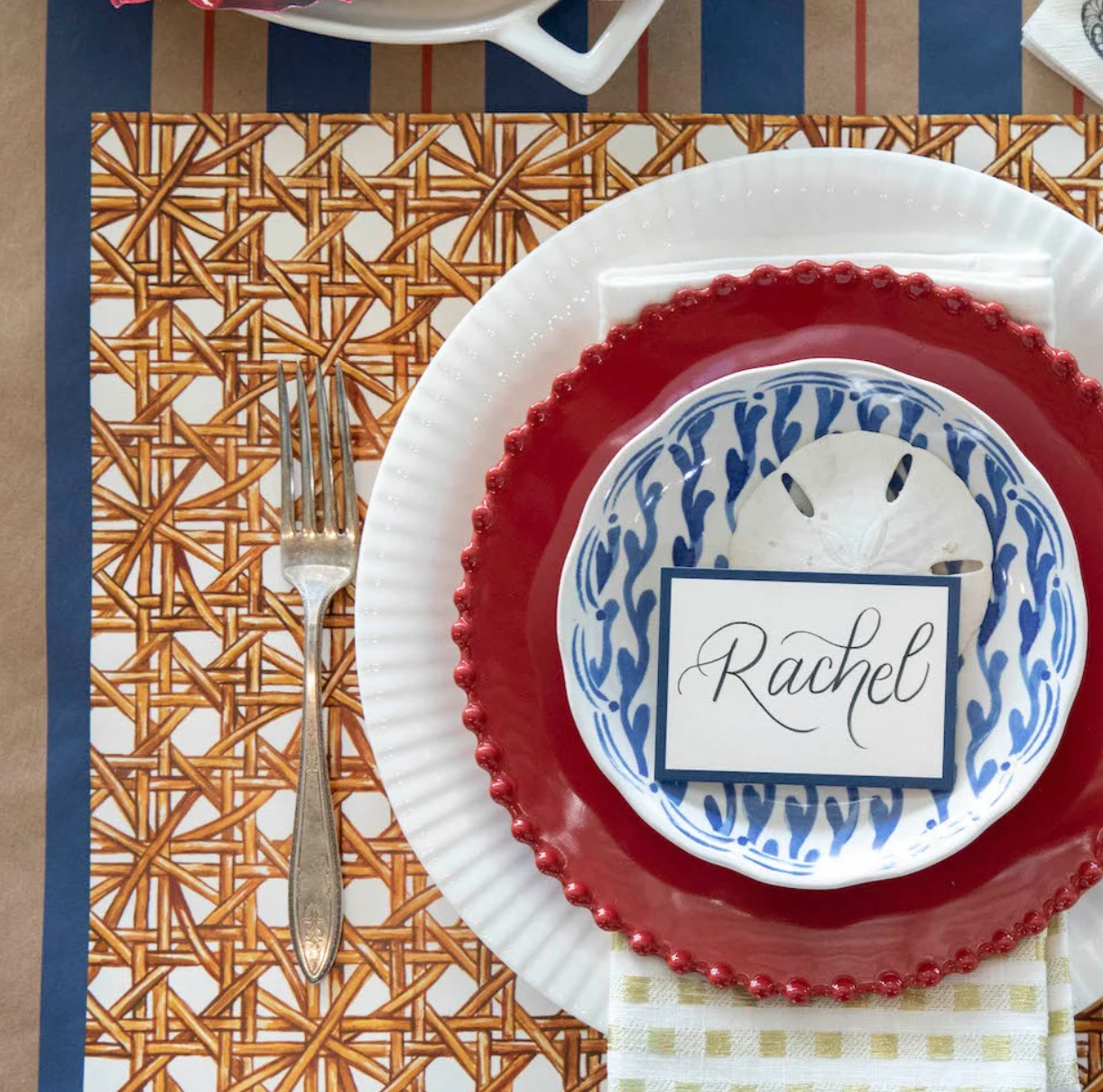 Rattan Weave Placemat Set/24