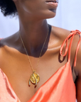 JANE WIN Lucky Gold Wishbone Pendant with 18'-20' Delicate Chain