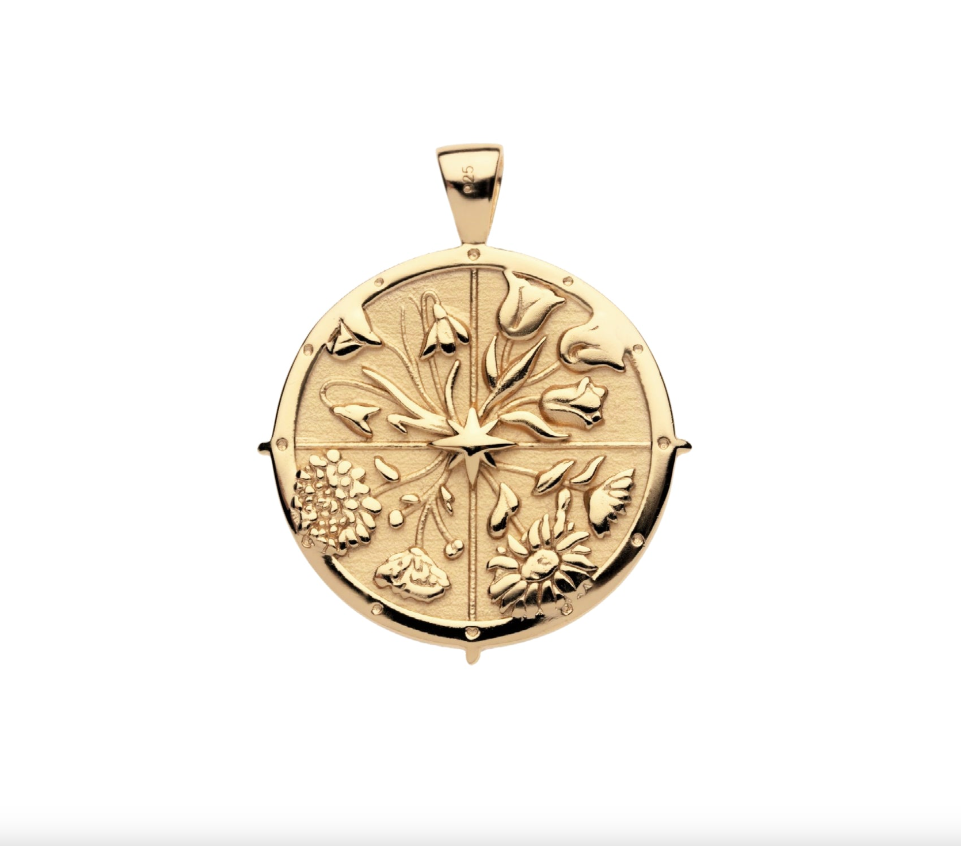 JANE WIN Hope Pendant Coin Necklace with 32" Mini Twist Chain