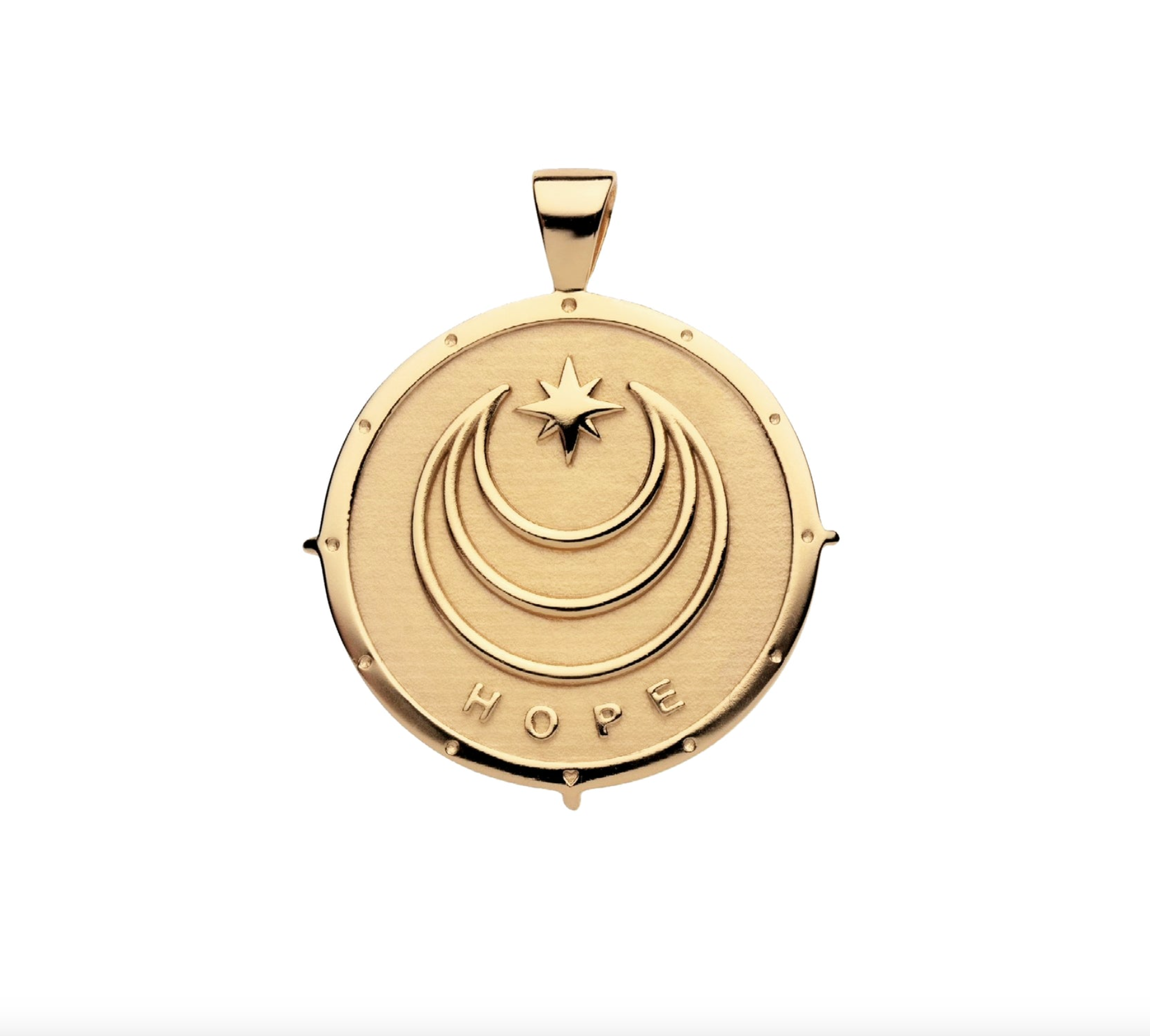 JANE WIN Hope Pendant Coin Necklace with 32" Mini Twist Chain