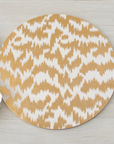 Modern Moiré Round Lacquer Placemat in Gold Set/4