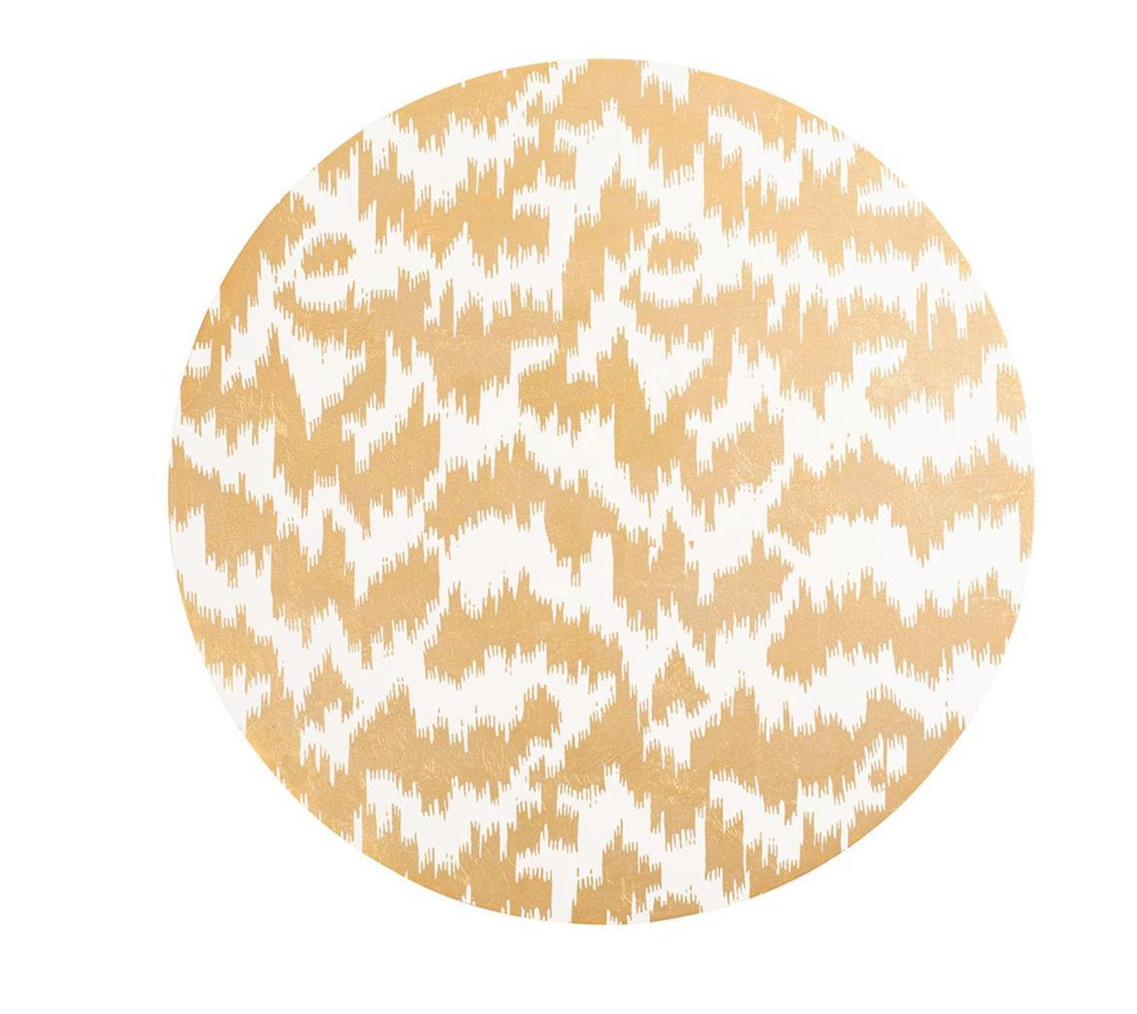 Modern Moiré Round Lacquer Placemat in Gold Set/4