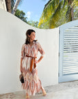 BEAU & RO Eloise Dress Brown Ikat
