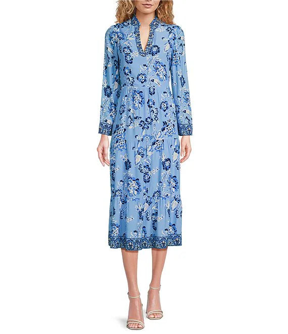 SAIL TO SABLE X STYLE CHARADE Anne Midi Tunic Dress Placid Floral