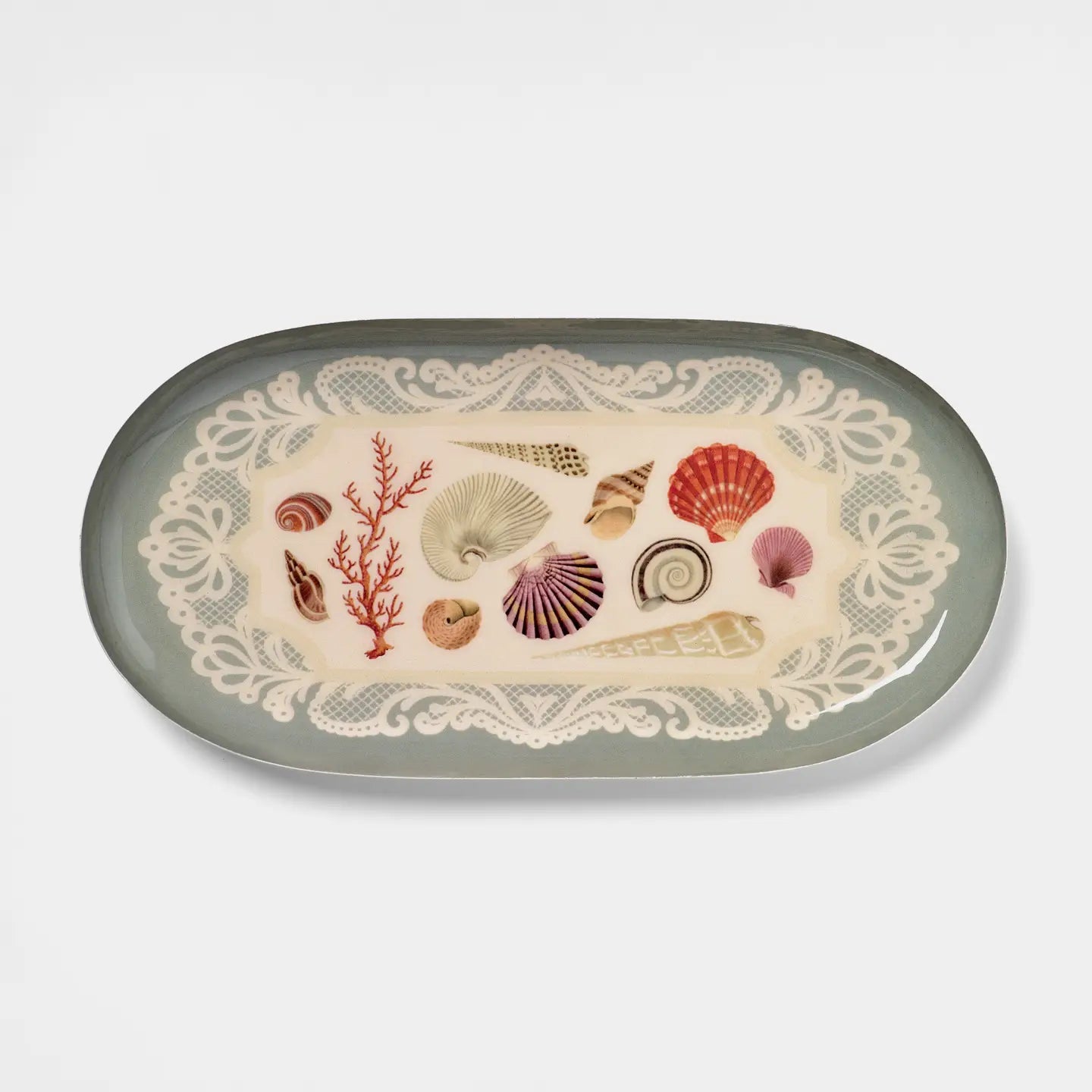 Specimans of the Sea Oval Enamel Tray