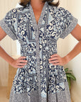 CARA CARA Nash Mini Dress Hart Tile Navy