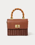 LILLY PULITZER Maura Wicker Top Handle Bag Brown