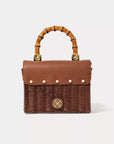 LILLY PULITZER Maura Wicker Top Handle Bag Brown