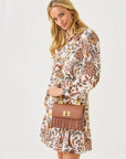 LILLY PULITZER Maura Wicker Top Handle Bag Brown