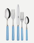 SABRE White and Sky Stripe 5 Piece Setting