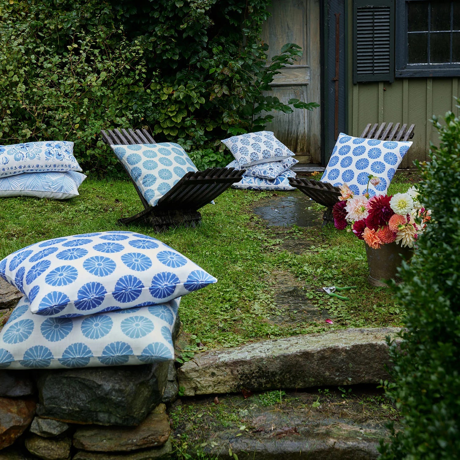 Aleesa Azure Outdoor Decorative Pillow