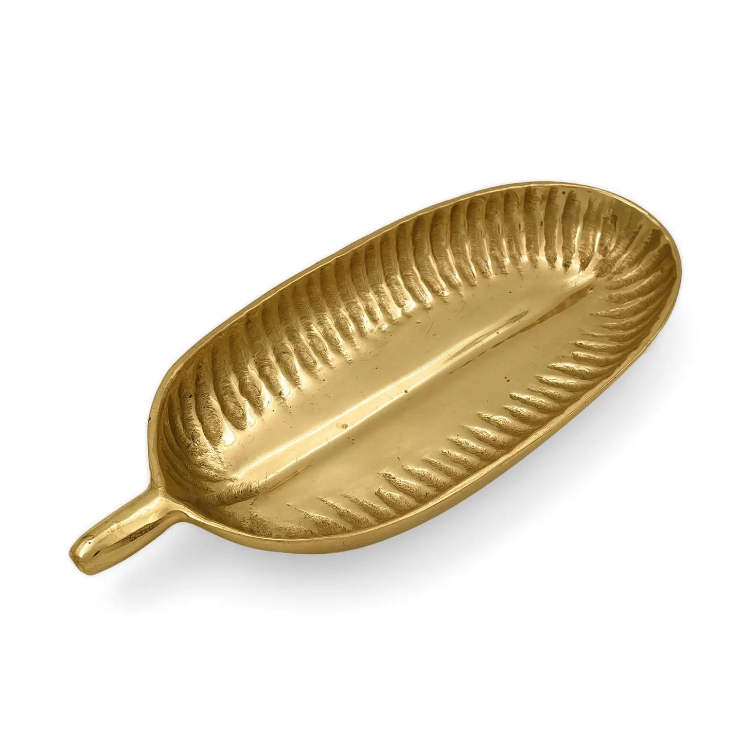 Brass Trinket Tray Kamboja Leaf