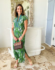 BELLA TU Lana Caftan Ikat Green
