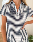 FRANK & EILEEN Lauren Polo Dress White/British Royal Navy Stripe