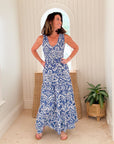 WALKER & WADE Amanda Dress Denim Blue Ikat