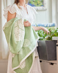 CHAPPYWRAP Hydrangeas Blanket Sage Green