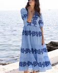 OLIPHANT Puff Sleeve Maxi Tangier Blue