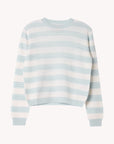 JUMPER 1234 Textured Stripe Crew Pale Blue Cloud Dancer