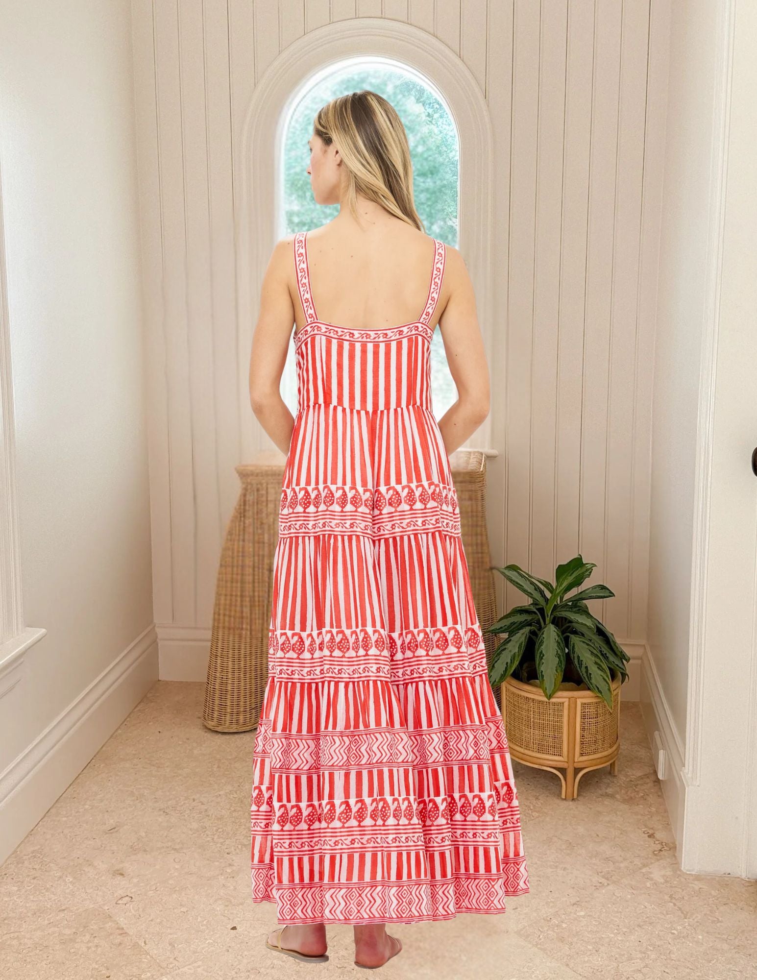 OLIPHANT Strappy Maxi Dress Santorini Red