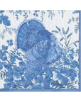 Thanksgiving Turkey Toile Blue Luncheon Napkins-Set/20