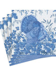 Thanksgiving Turkey Toile Blue Luncheon Napkins-Set/20