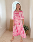 MER ST. BARTH Anais Women's Button Front Shirtdress Hibiscus Shibori