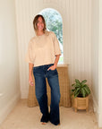 LISA TODD Crew Mate Sweater Latte