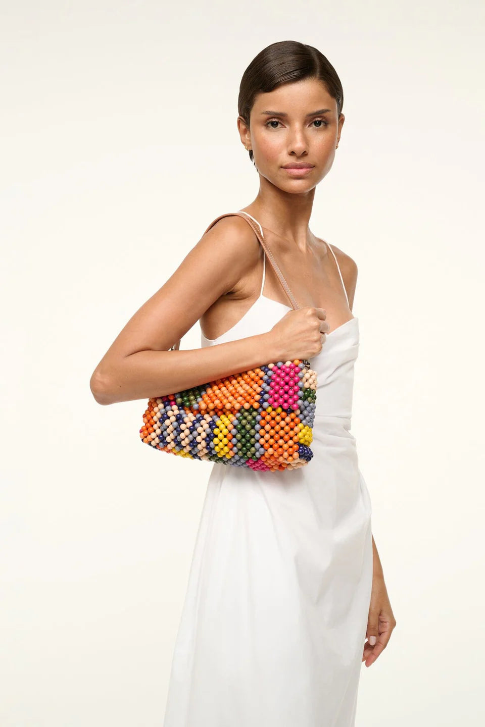 STAUD Timmy Convertible Shoulder Bag Multi Bayadere Stripe